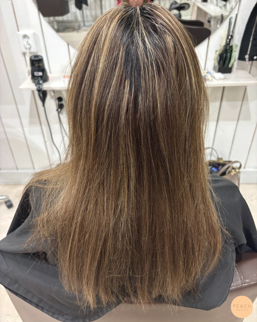 Karamellblond balayage