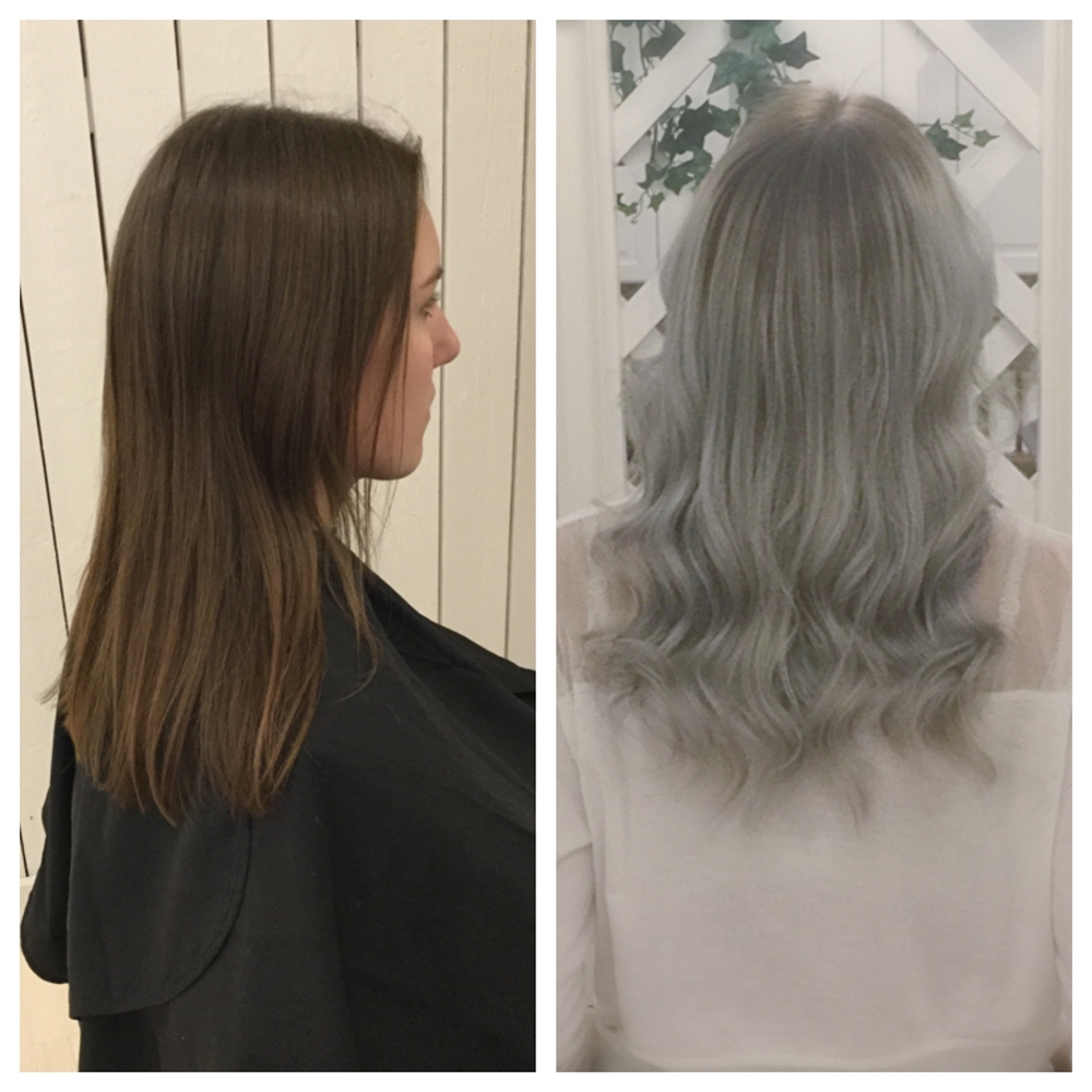 Granny hair ombre