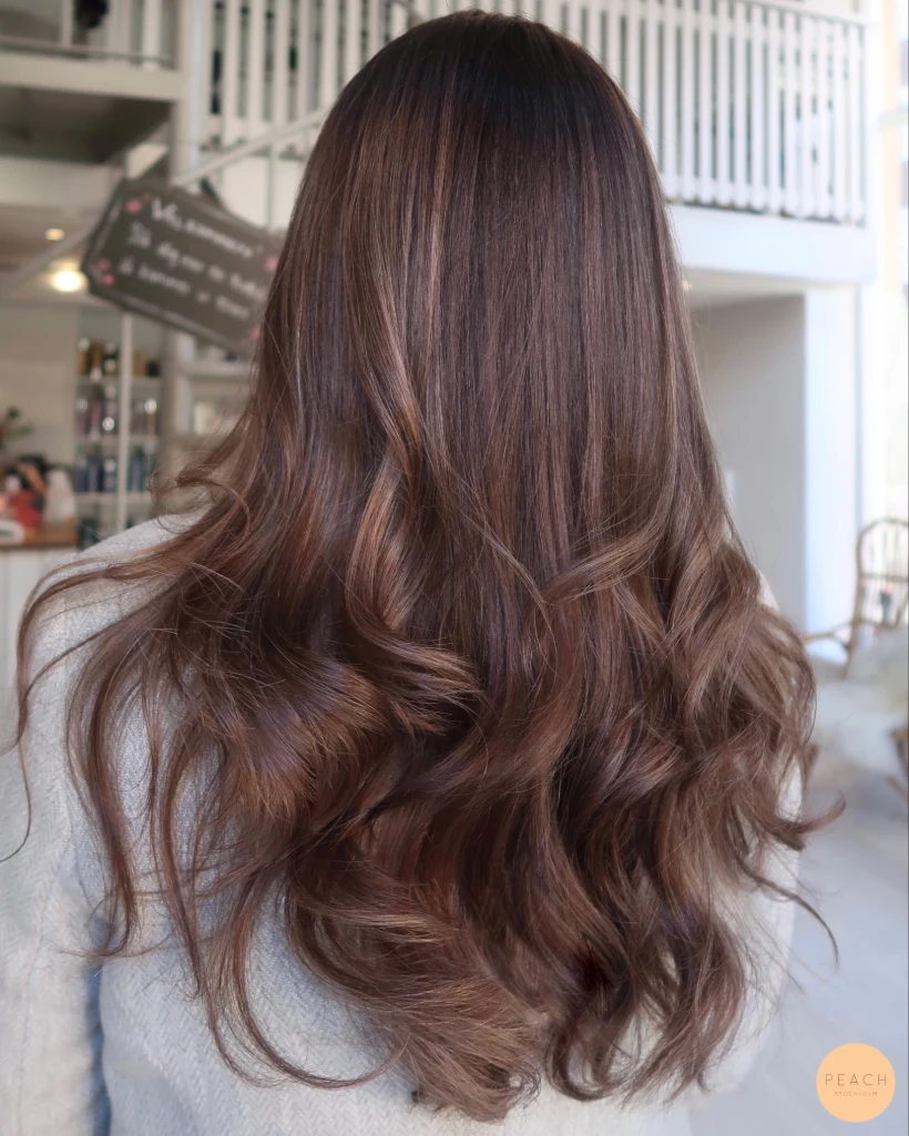 Brun balayage – salongsresultat av Alicia Siverman, 9 september 2021
