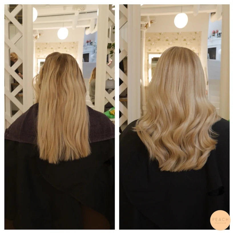 Ljusblond med guldvita toner
