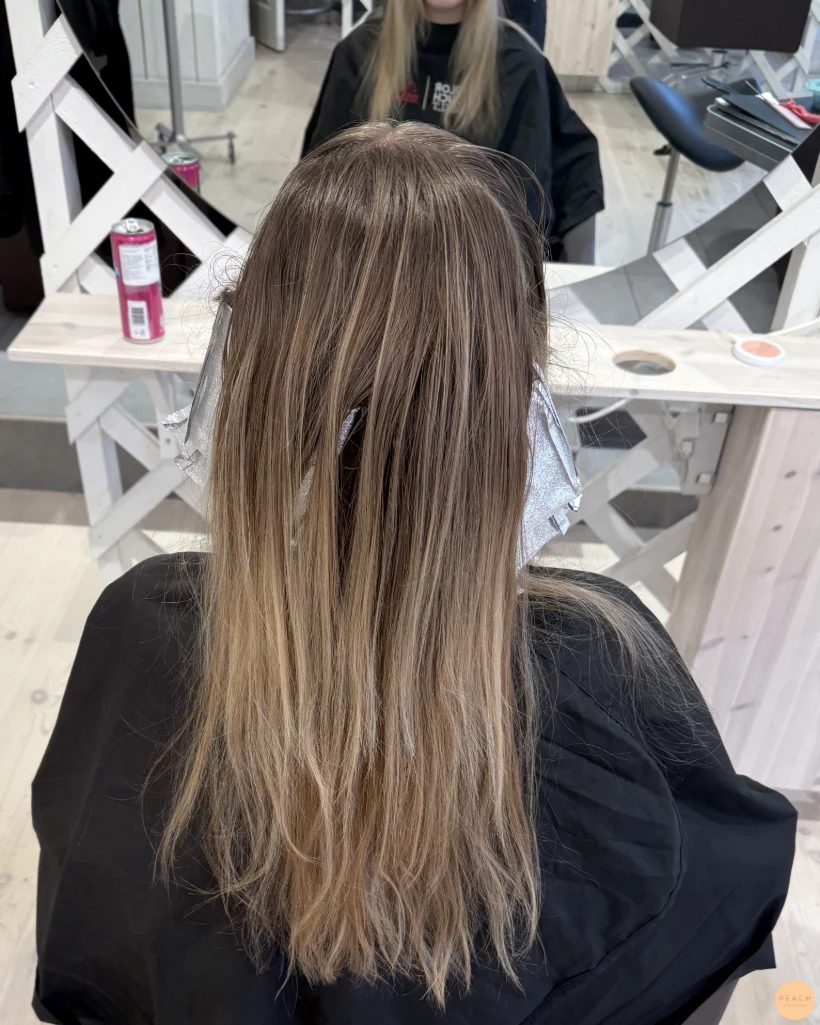 Soft blonde balayage