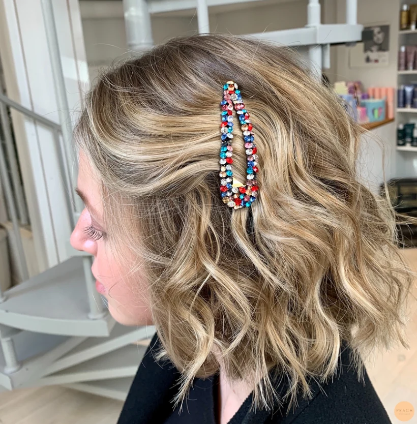 Balayage kort hår blond med root stretch