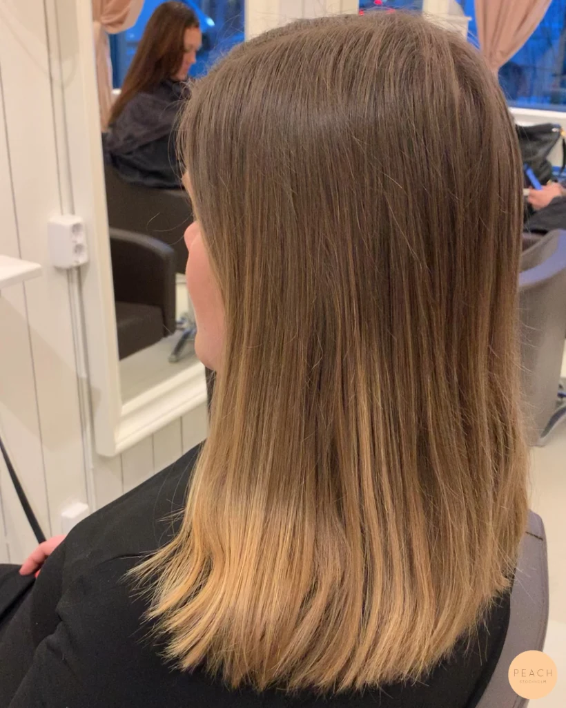 Naturlig balayage, beige blond hårfärg