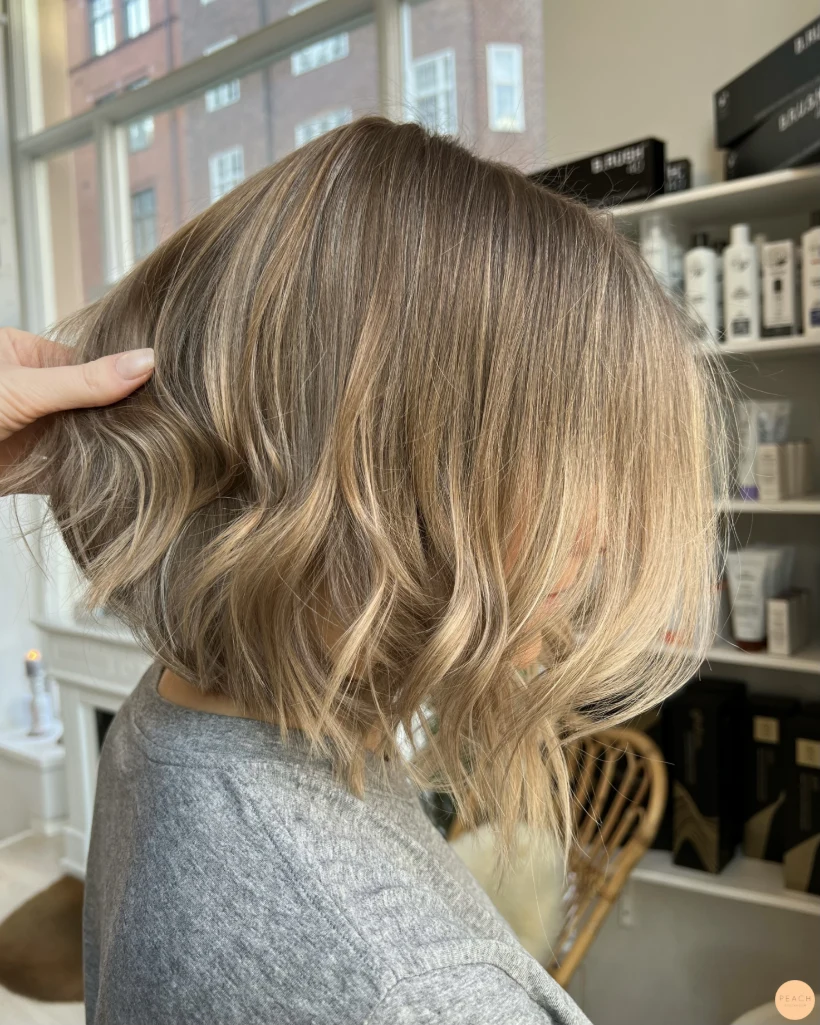 Lob beige naturlig balayage