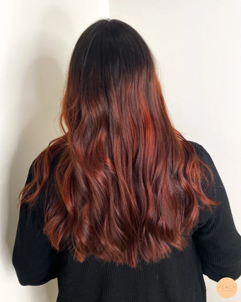 Red balayage hair