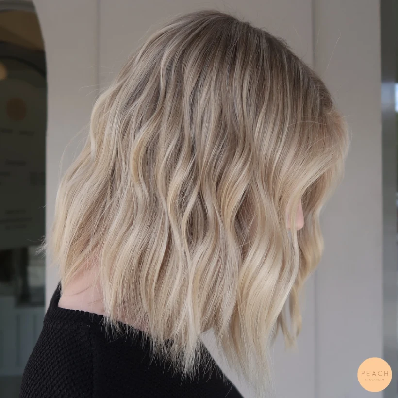 Beige blond balayage med beige toner