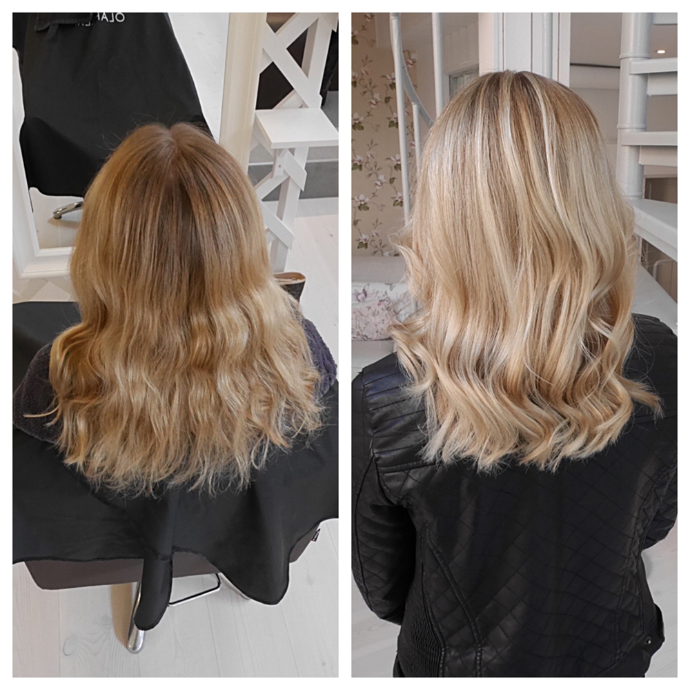 Guldblond med slingor