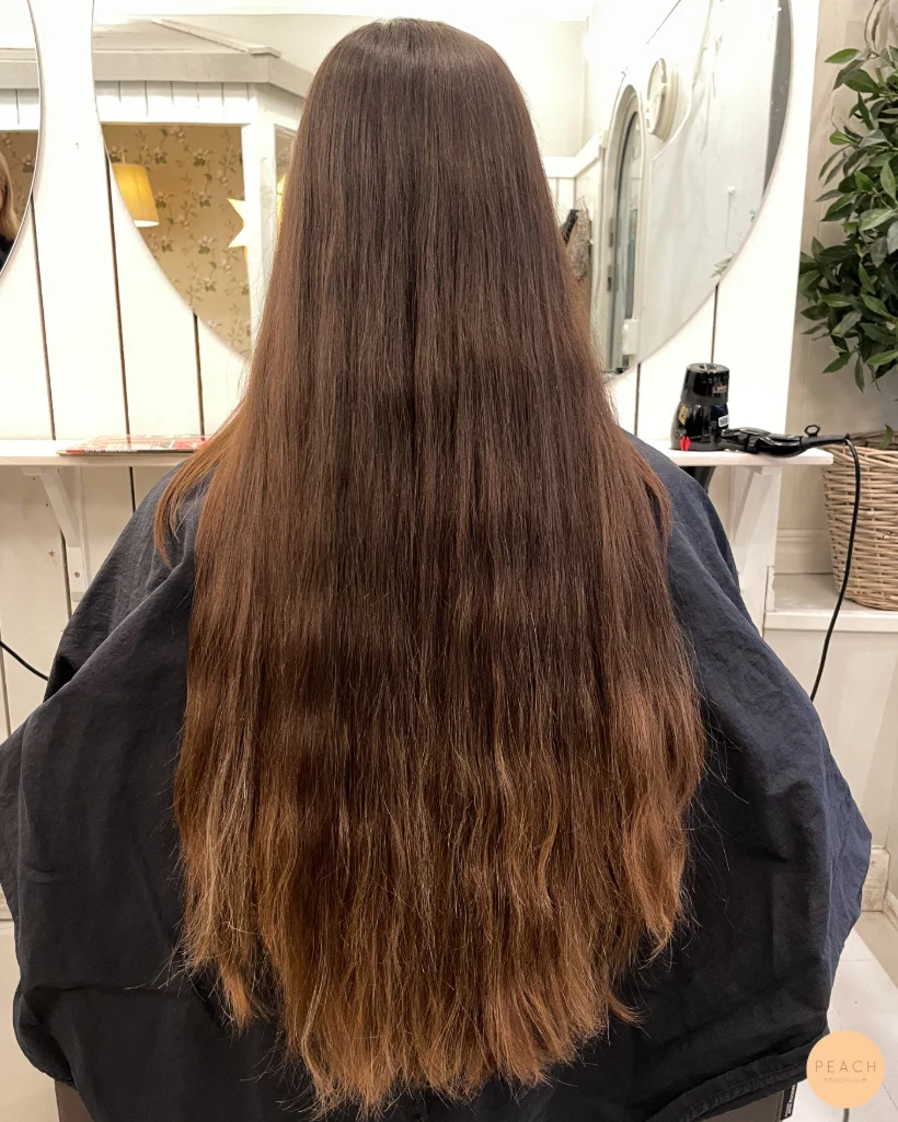 Balayage på mörkt hår – salongsresultat av Hanna Ekstrand, 20 december 2023