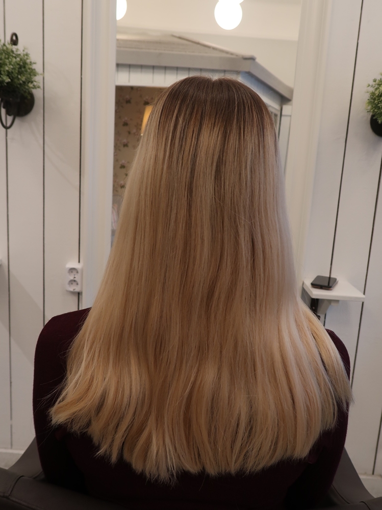 Balayage i mörkare hår