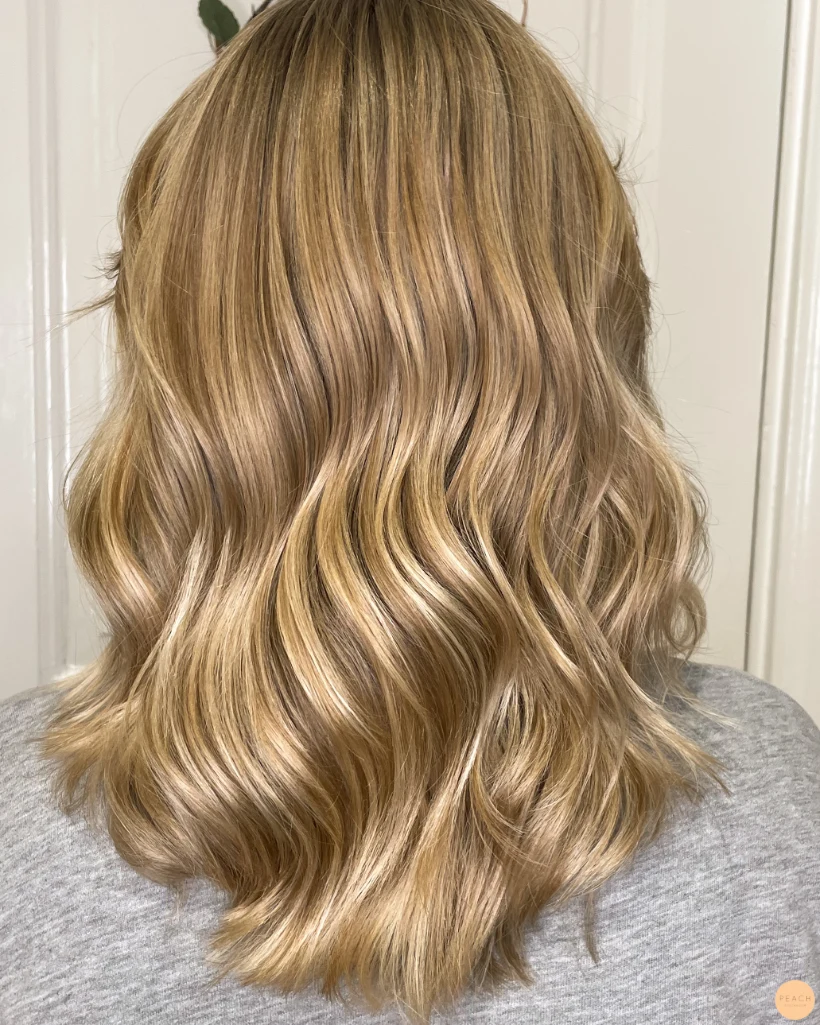 Champagne blonde hair color