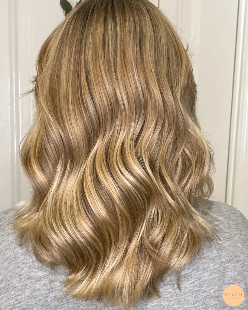 Champagne blonde hair color
