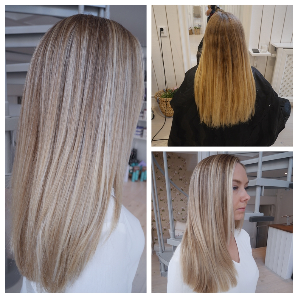 Kall blond balayage