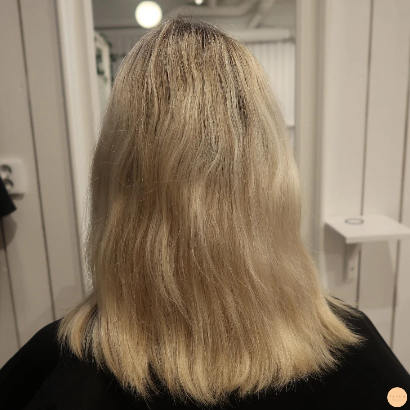 Champagne blonde hårfärg