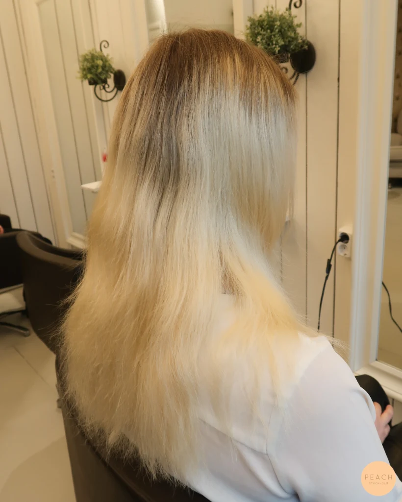 Kall blond hårfärg i lobb frisyr