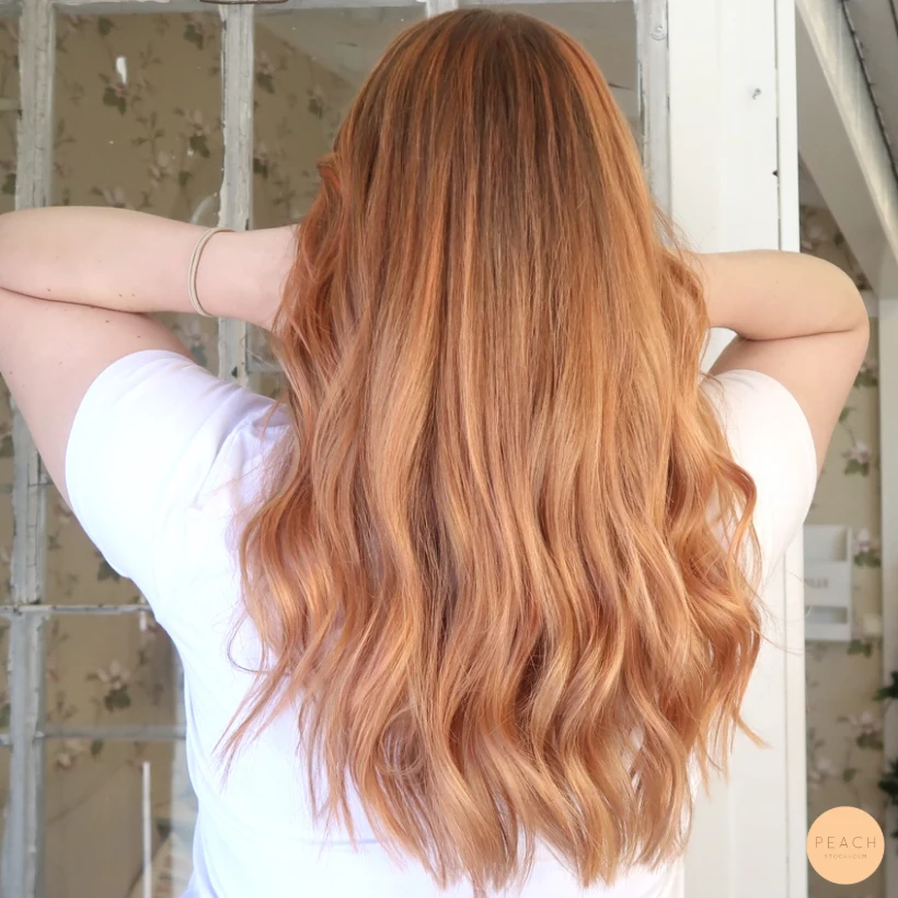 Copper peach hair med koppriga toner