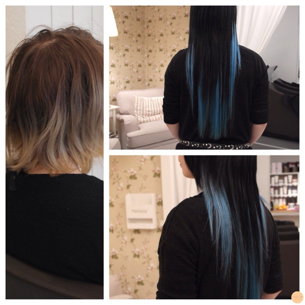 Blå extensions