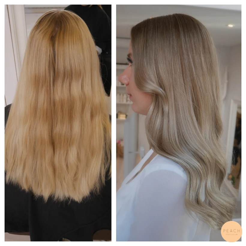 Ombre hår med ljusa slingor