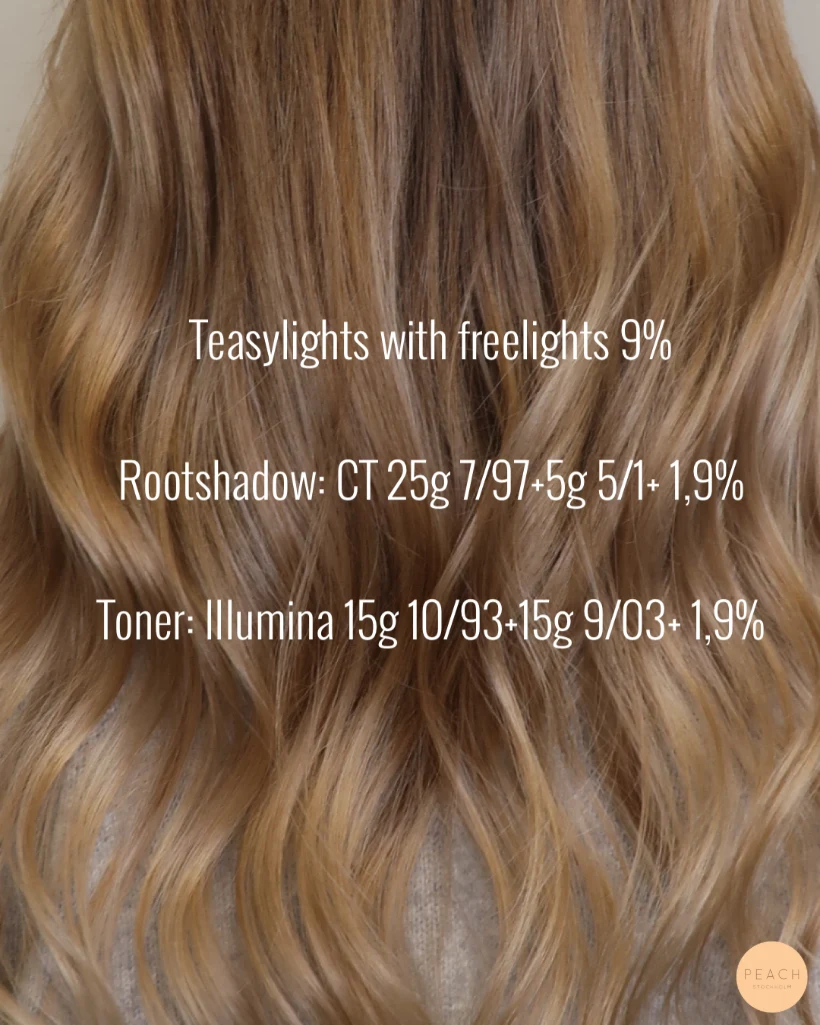 Guldblond hårfärg med balayage