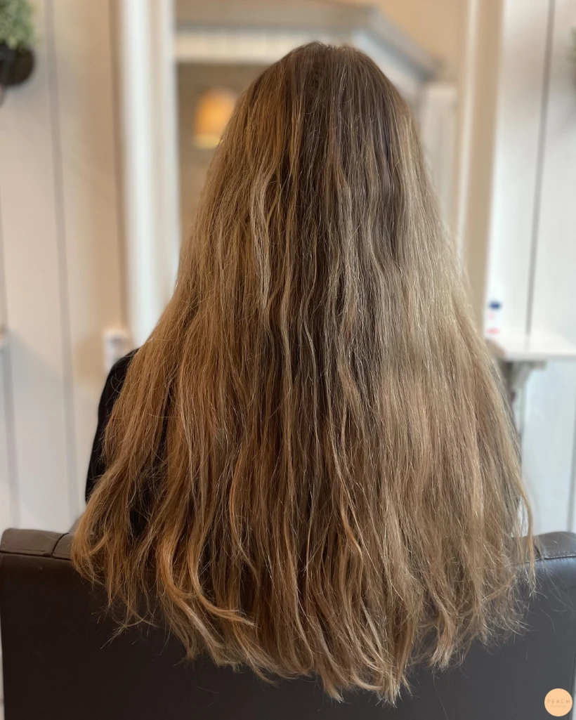 Karamellblond hårfärg