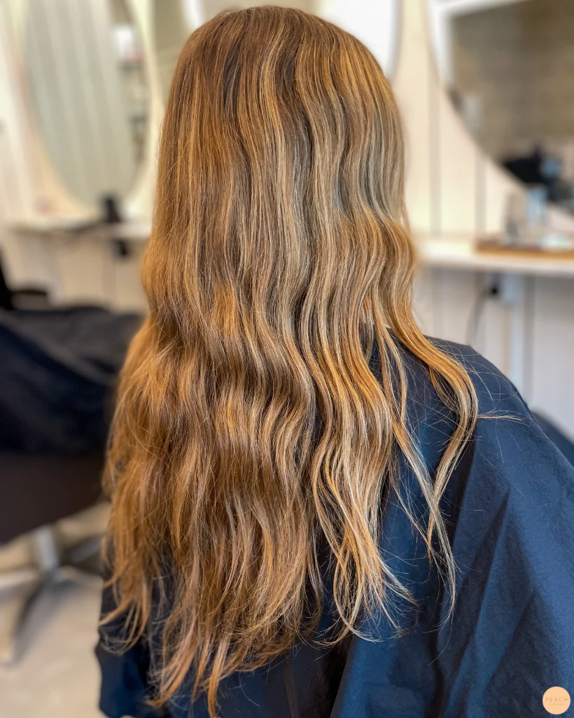 Glossing blonde hair