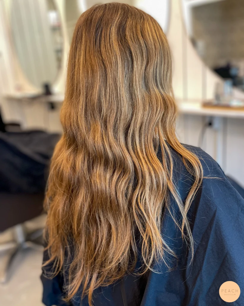 Glossing blonde hair
