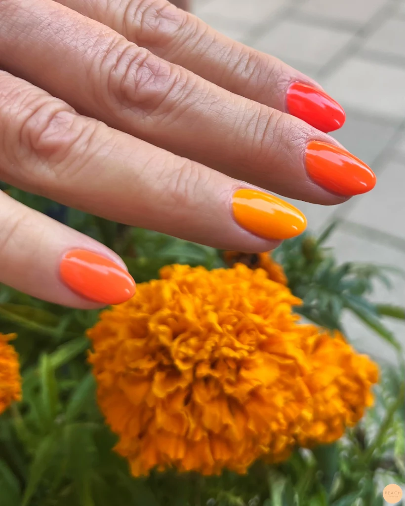 Naglar med nyanser av orange 🧡