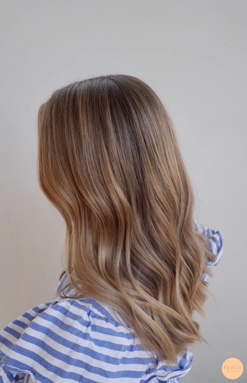 Naturlig balayage med röda toner