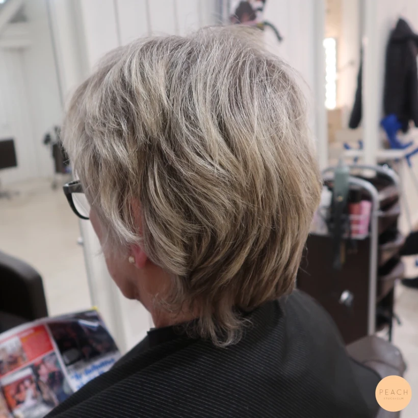 Pixie haircut grey hair