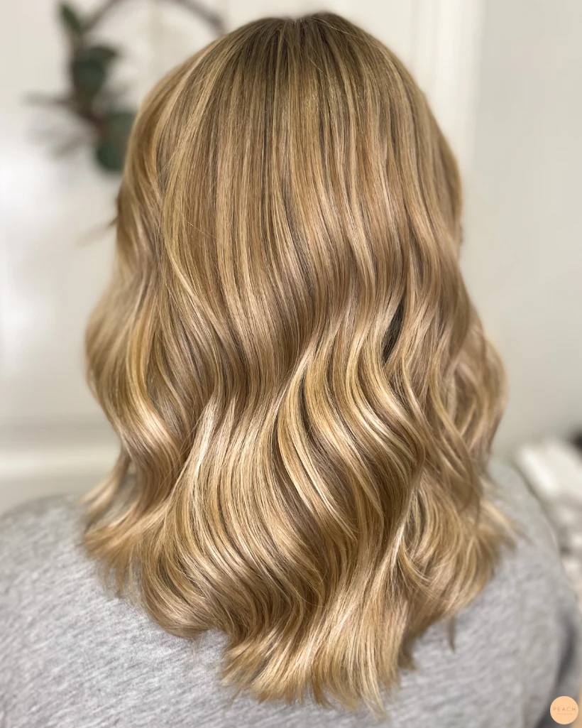 Champagne blonde hair color