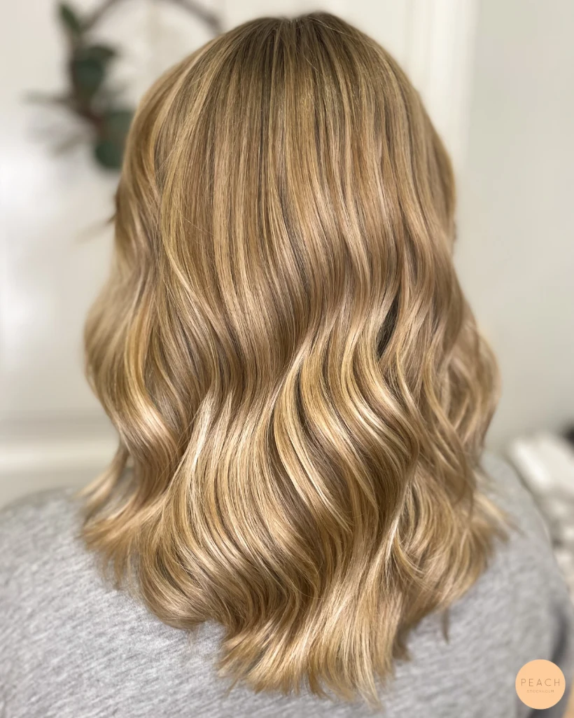 Champagne blonde hair color