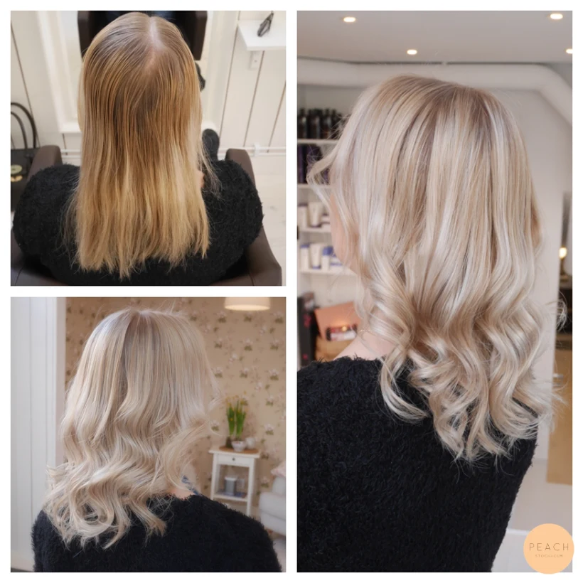 Vit blond med bevarad naturlig botten