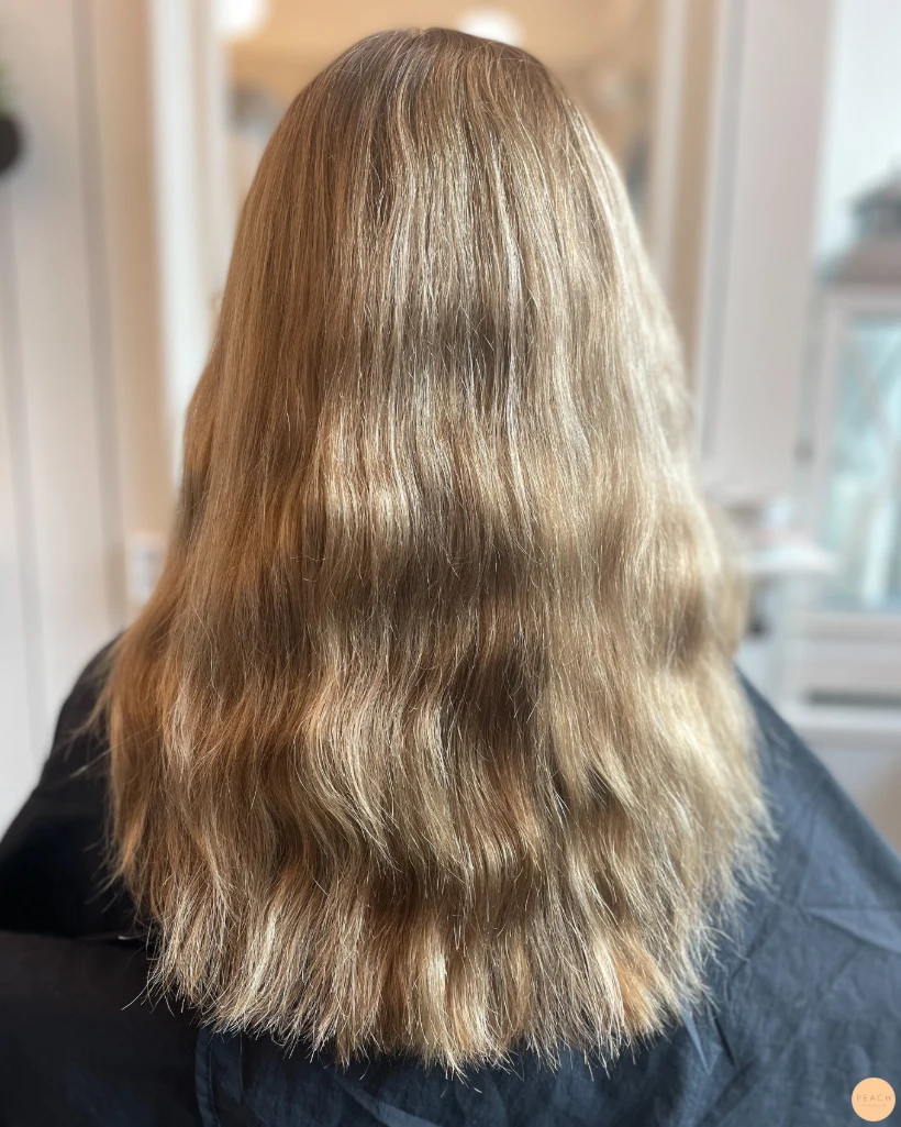 Blond hair to dark hair