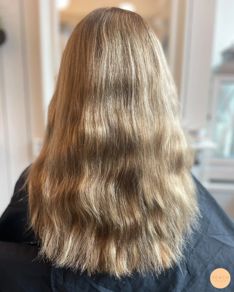 Blond hair to dark hair