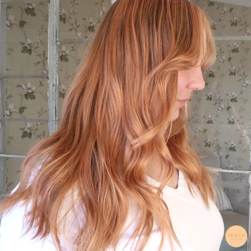 Copper peach hair med koppriga toner