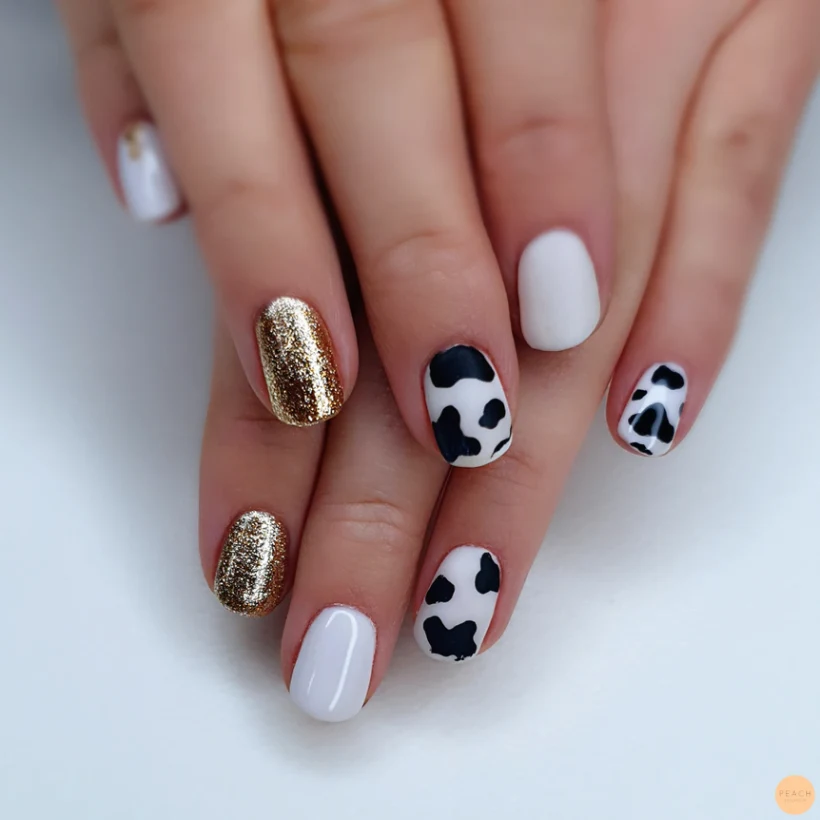 Cow print nails