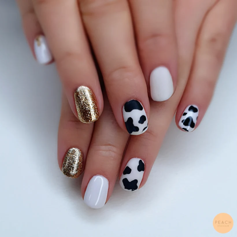 Cow print nails