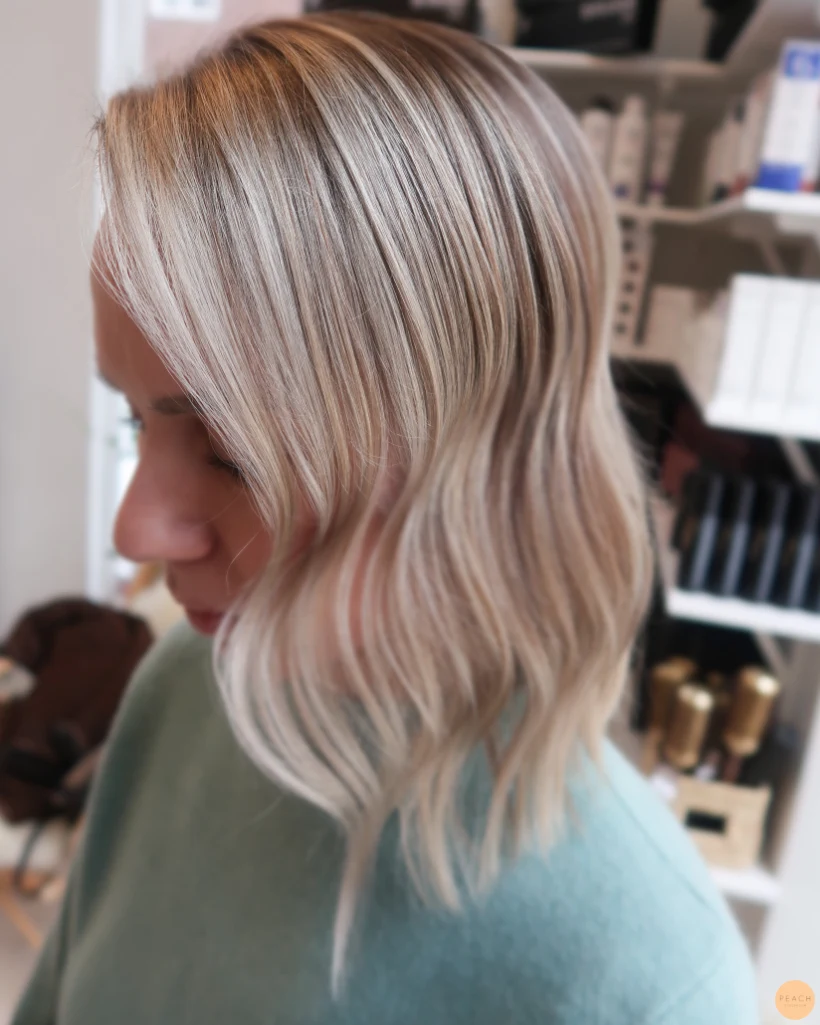 Blond balayage with lob cut
