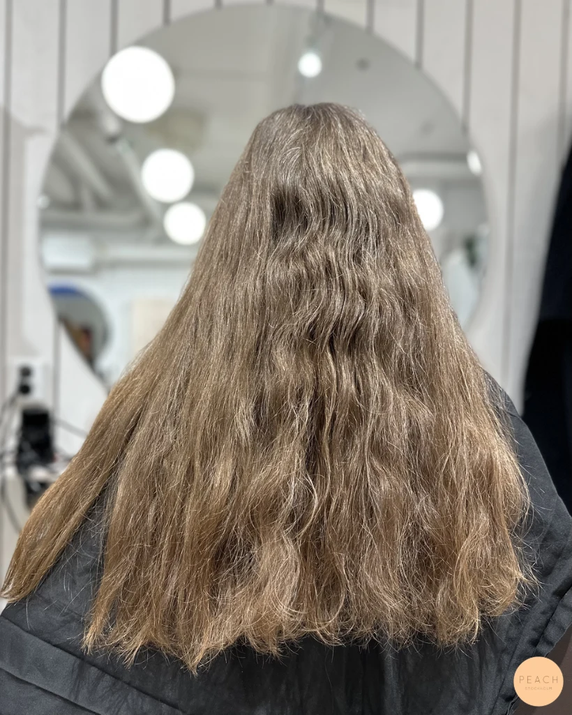 Ofärgat långt hår till livfullt