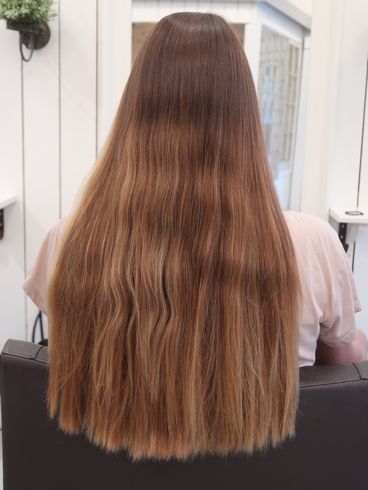 Balayage i mörkt hår