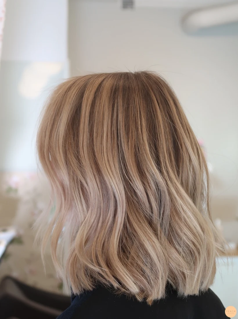 Balayage i ett blont hår