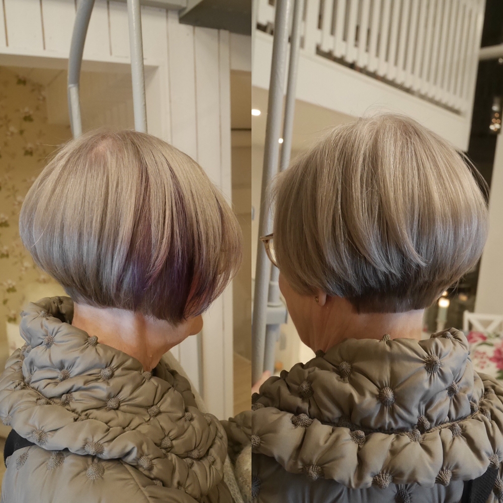 Grått och lila hår