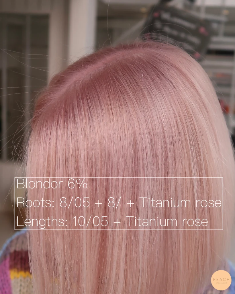 Pastellrosa hårfärg med rosa toner