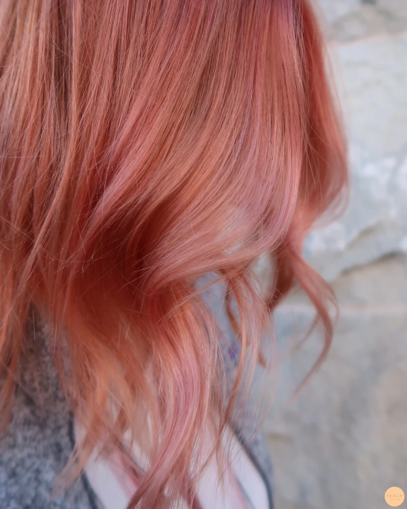 Peach colored hair
