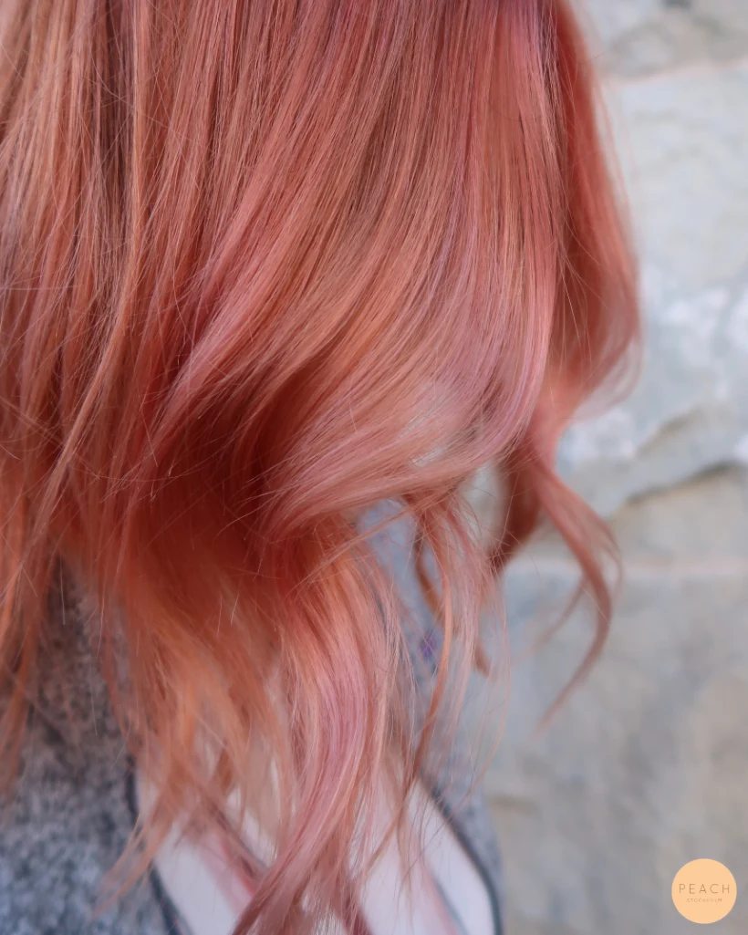 Peach colored hair