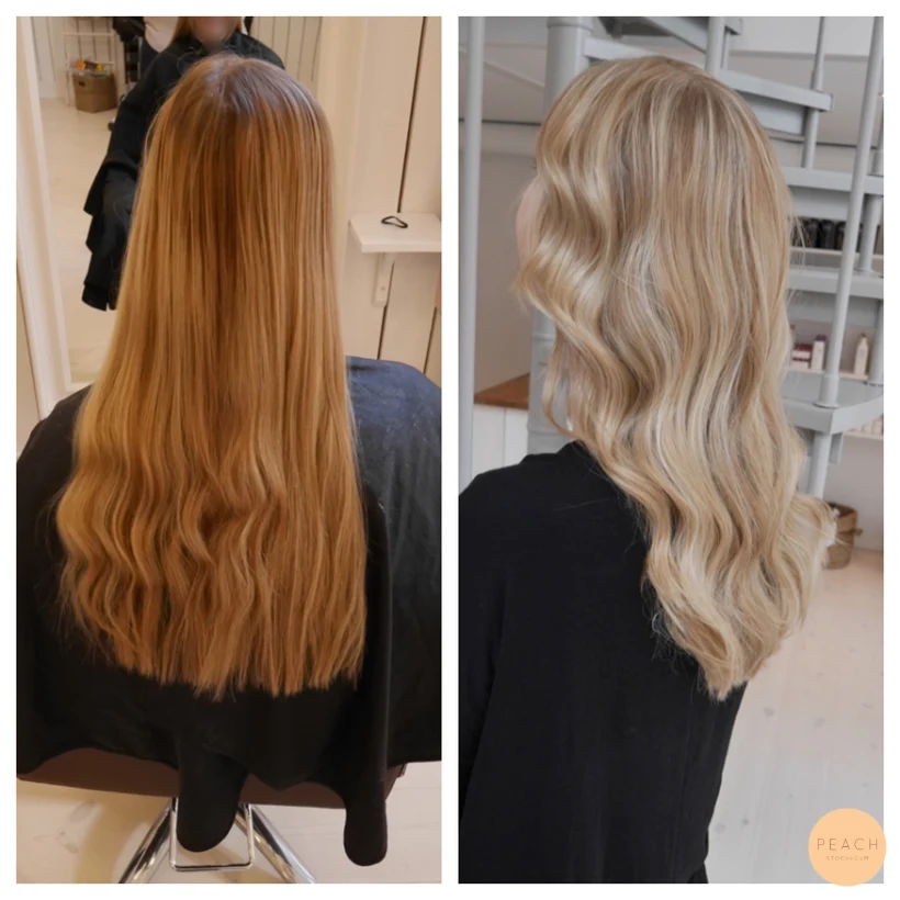 Ljusblonda slingor med sval nyansering