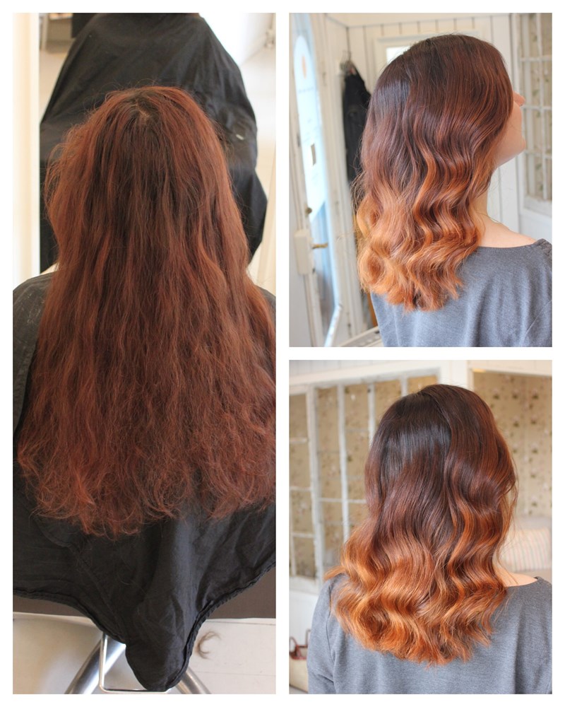 Brun koppar ombre