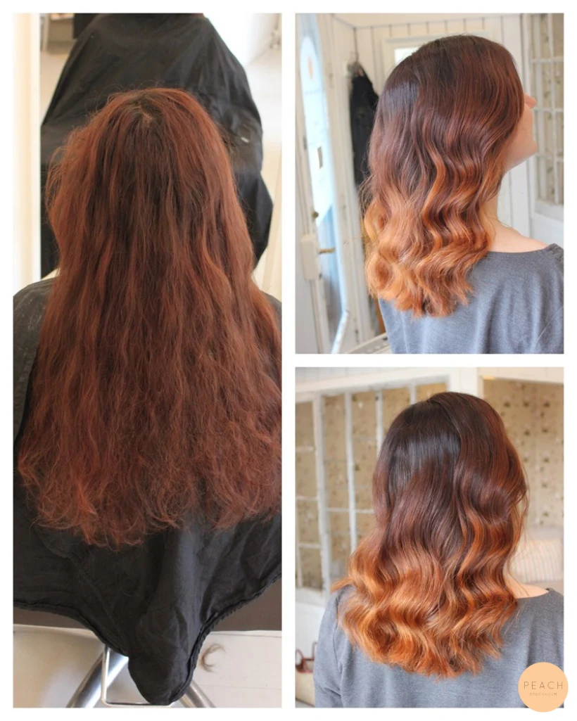 Brun koppar ombre