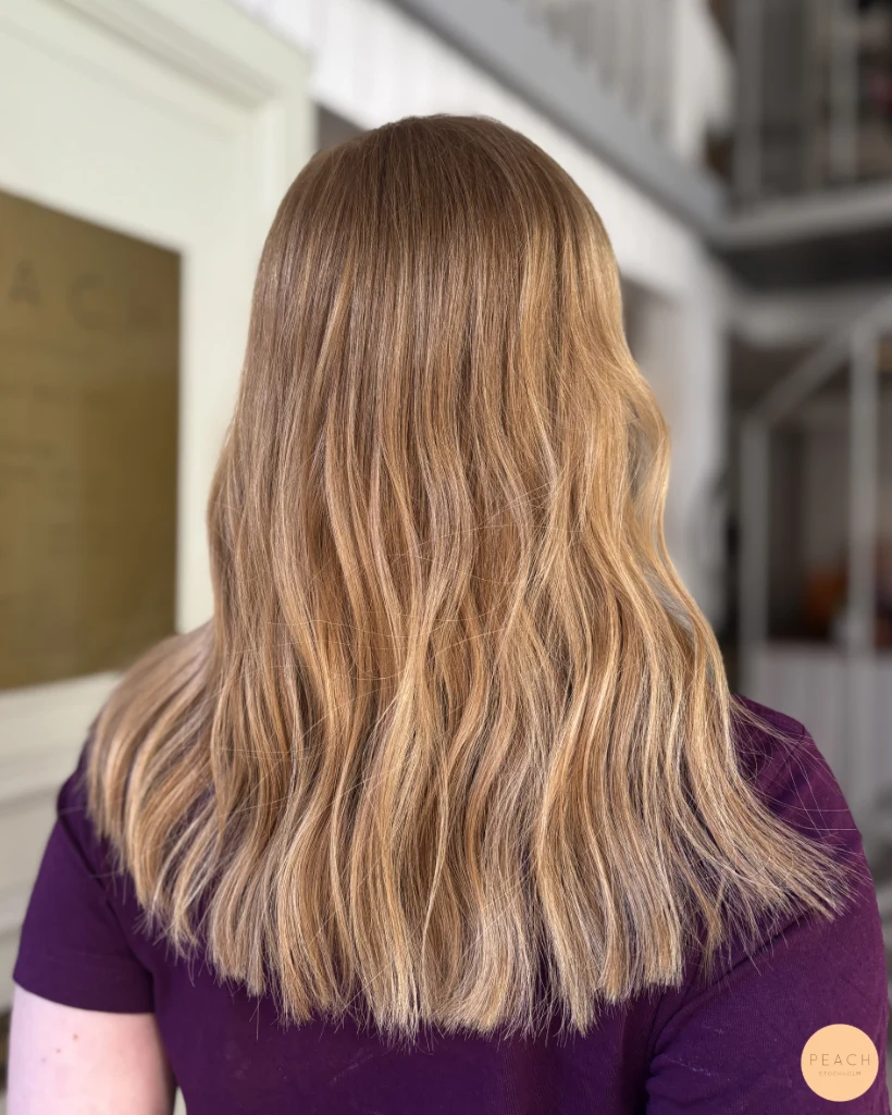 Honungsblond hårfärg med Hairtalk extensions