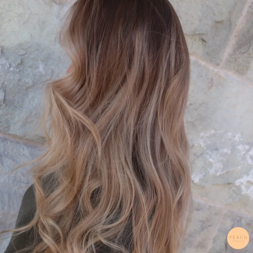 Balayage långt hår