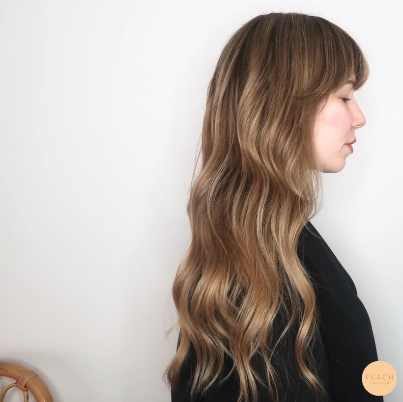 Balayage slingor med bevarad naturlig botten